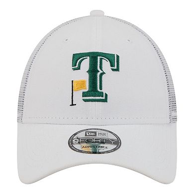 Men's New Era White Texas Rangers Flag 9FORTY Trucker Adjustable Hat