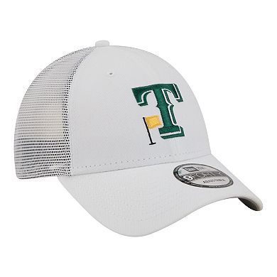 Men's New Era White Texas Rangers Flag 9FORTY Trucker Adjustable Hat