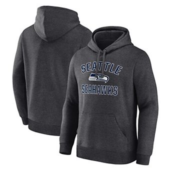 Men's Logo Athletic Heather Charcoal Seattle Seahawks Arch Victory Hoodie