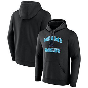Men's Logo Athletic Black Miami Marlins Heart & Soul Hoodie