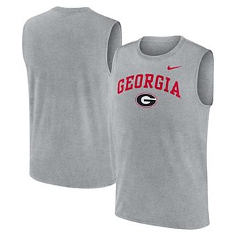 Men's Nike Heather Gray Georgia Bulldogs Primetime Legend Arch Dri-FIT Muscle Tank Top