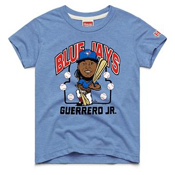 Youth Homage Vladimir Guerrero Jr. Light Blue Toronto Blue Jays Caricature Tri-Blend T-Shirt