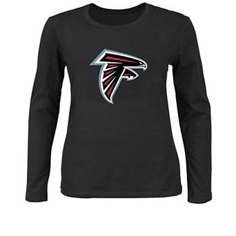 Women's Fanatics Black Atlanta Falcons Plus Size Primary Logo Long Sleeve T-Shirt
