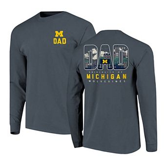 Men's Navy Michigan Wolverines Father's Day Campus Drawing Long Sleeve T-Shirt