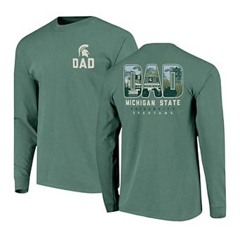 Men's Green Michigan State Spartans Father's Day Campus Drawing Long Sleeve T-Shirt