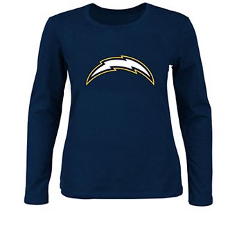 Women's Fanatics Navy Los Angeles Chargers Plus Size Primary Logo Long Sleeve T-Shirt