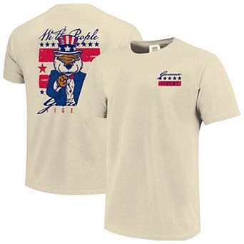 Men's Cream LSU Tigers Uncle Sam Mascot T-Shirt