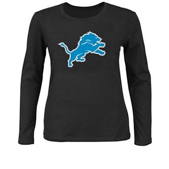 Women's Fanatics Black Detroit Lions Plus Size Primary Logo Long Sleeve T-Shirt