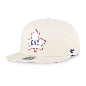 Men's '47 Cream Montreal Canadiens No Shot Vintage Captain Snapback Hat