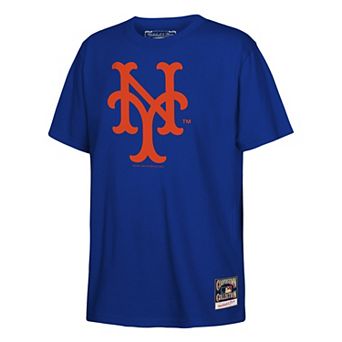 Youth Mitchell & Ness Royal New York Mets Retro Logo T-Shirt