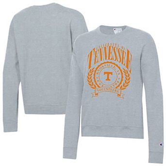 Women's Champion Heather Gray Tennessee Volunteers Academic Crest Powerblend Crewneck Sweatshirt