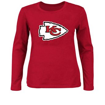 Women's Fanatics Red Kansas City Chiefs Plus Size Primary Logo Long Sleeve T-Shirt