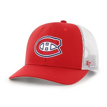 Men's '47 Red/White Montreal Canadiens Logo Trucker Adjustable Hat