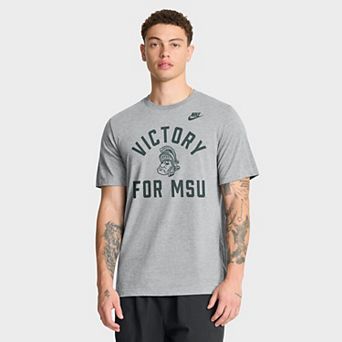 Men's Nike Heather Gray Michigan State Spartans Legacy Mantra Tri-Blend T-Shirt