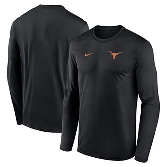 Men's Nike Black Texas Longhorns 2026 Sideline Small Logo Legend Dri-FIT Long Sleeve T-Shirt