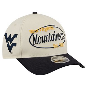 Men's New Era Natural/Navy West Virginia Mountaineers Prepster 9FORTY M-Crown Adjustable Hat