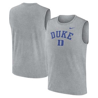 Men's Nike Heather Gray Duke Blue Devils Primetime Legend Arch Dri-FIT Muscle Tank Top