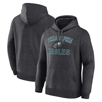 Men's Logo Athletic Heather Charcoal Philadelphia Eagles Arch Victory Hoodie