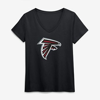 Women's Logo Athletic Black Atlanta Falcons Primary Logo V-Neck T-Shirt