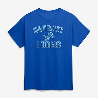 Men's Logo Athletic Blue Detroit Lions Cotton Victory Arch T-Shirt