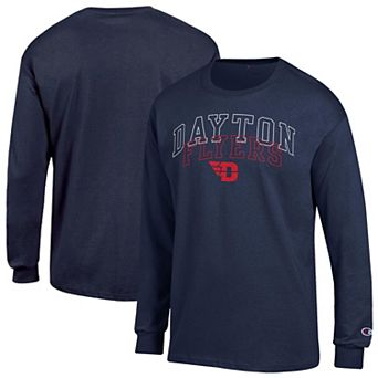 Men's Champion Navy Dayton Flyers Team Long-Sleeve T-Shirt