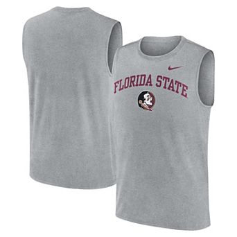 Men's Nike Heather Gray Florida State Seminoles Primetime Legend Arch Dri-FIT Muscle Tank Top