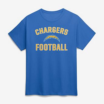 Men's Logo Athletic Blue Los Angeles Chargers Cotton Victory Arch T-Shirt
