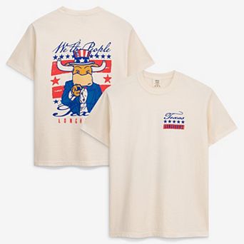 Men's Cream Texas Longhorns Uncle Sam Mascot T-Shirt