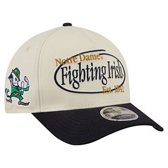 Men's New Era Natural/Navy Notre Dame Fighting Irish Prepster 9FORTY M-Crown Adjustable Hat
