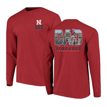 Men's Scarlet Nebraska Huskers Father's Day Campus Drawing Long Sleeve T-Shirt