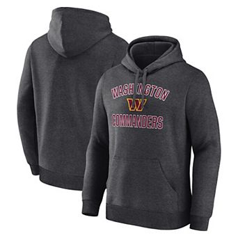 Men's Logo Athletic Heather Charcoal Washington Commanders Arch Victory Hoodie
