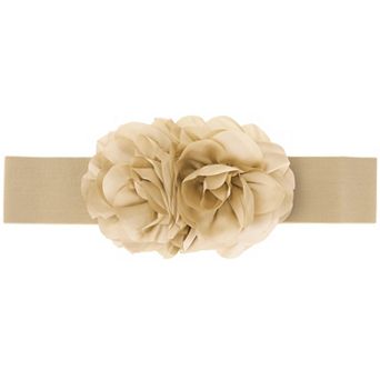 Women's Big Double-Flower Stretchy Belt, Elastic Wide Chunky Waistband Belts for Dress