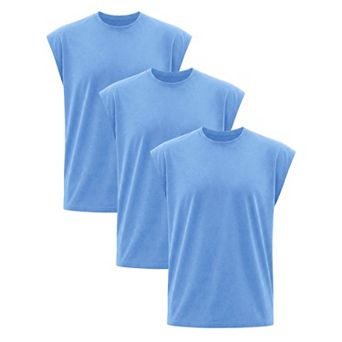 3 Packs Men's Workout Tank Top Loose Fit Muscle Gym Casual Summer Sleeveless T-Shirts