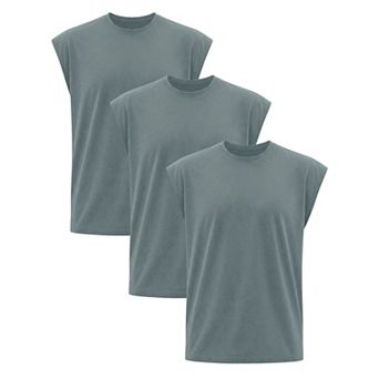 3 Packs Men's Workout Tank Top Loose Fit Muscle Gym Casual Summer Sleeveless T-Shirts