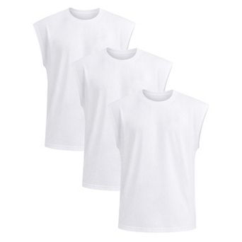 3 Packs Men's Workout Tank Top Loose Fit Muscle Gym Casual Summer Sleeveless T-Shirts