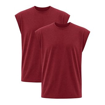 2 Packs Men's Workout Tank Top Loose Fit Muscle Gym Casual Summer Sleeveless T-Shirts
