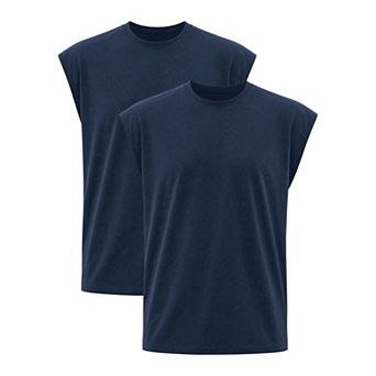 2 Packs Men's Workout Tank Top Loose Fit Muscle Gym Casual Summer Sleeveless T-Shirts