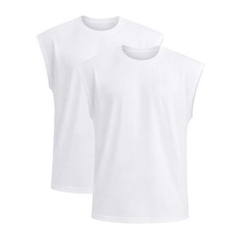 2 Packs Men's Workout Tank Top Loose Fit Muscle Gym Casual Summer Sleeveless T-Shirts