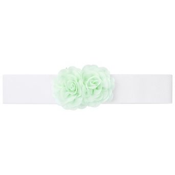 Women's Large Chiffon Rose Double-Flower Elastic Waist Belt Stretch Wide Corset Elegant for Dress