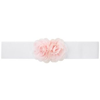 Women's Large Chiffon Rose Double-Flower Elastic Waist Belt Stretch Wide Corset Elegant for Dress