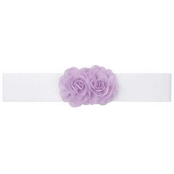 Women's Large Chiffon Rose Double-Flower Elastic Waist Belt Stretch Wide Corset Elegant for Dress