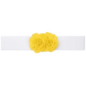 Women's Large Chiffon Rose Double-Flower Elastic Waist Belt Stretch Wide Corset Elegant for Dress
