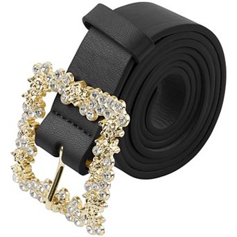 Women's Rhinestone Buckle Belts Decorative Elegant Waistband Belt for Jeans Pants Dresses