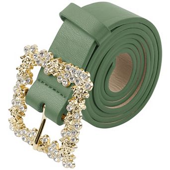 Women's Rhinestone Buckle Belts Decorative Elegant Waistband Belt for Jeans Pants Dresses