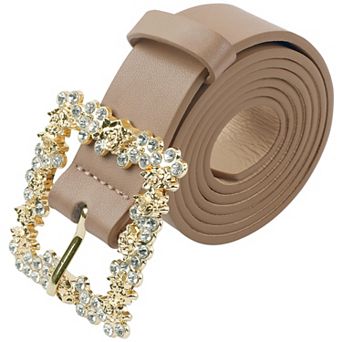 Women's Rhinestone Buckle Belts Decorative Elegant Waistband Belt for Jeans Pants Dresses