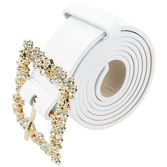 Women's Rhinestone Buckle Belts Decorative Elegant Waistband Belt for Jeans Pants Dresses