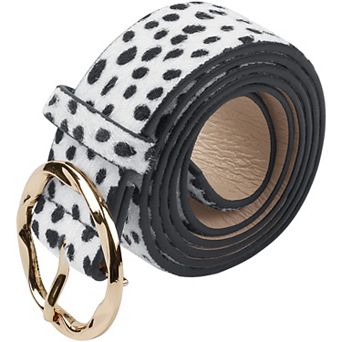 Women's Animals Waist Belts Faux Leather Round Gold Buckle for Jeans Pants Dresses
