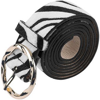 Women's Animals Waist Belts Faux Leather Round Gold Buckle for Jeans Pants Dresses