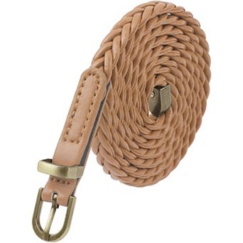 Women's Braided Thin Belt Waist Cord Retro Casual Decoration for Dresses Shirt Small Belts