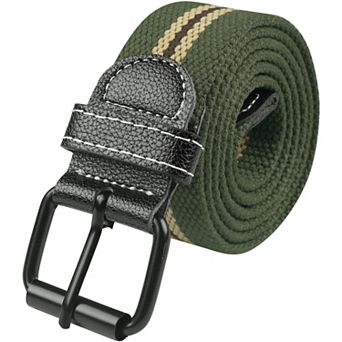 Unisex Canvas Belt Classic Black Buckle Personality All-Match Casual for Pants Braided Belts